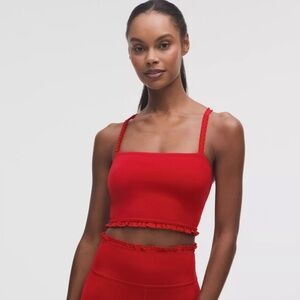 Lululemon Athletica Red Ruffle Crop Top ✨RARE✨